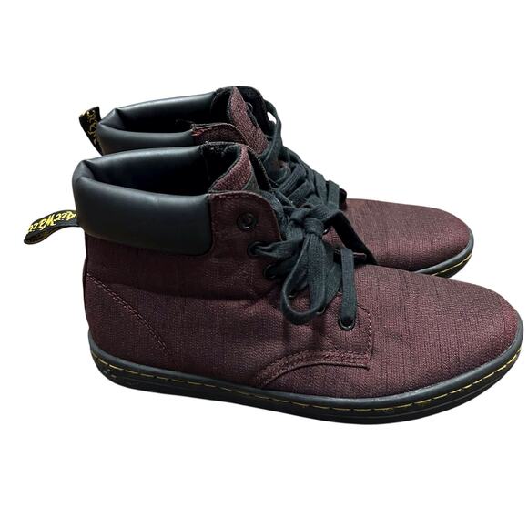 Dr. Marten Maelly Maroon Canvas Boots Size 7 - Picture 3 of 6
